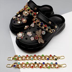 Nouveau strass métal perle trou chaussures chaîne bricolage détachable chaîne chaussures décorations mode pour enfants adultes - Product Image 5