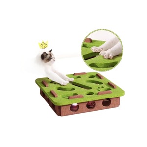 Juguete laberinto para gatos con bola y campana para gatitos, juego interactivo para mascotas, rompecabezas de fieltro para aliviar el aburrimiento - Product Image 1
