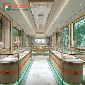 Luxury Premium Jewelry Retail Fixtures Wood <b>Frame</b> Mall Counter Jewelry Cabinet - Product Image 6