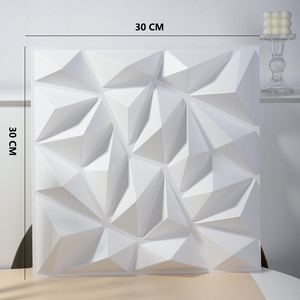 30cm*30cm PVC Matt <strong>White</strong> Diamond Shape Wallpaper 3D PVC Wall <strong>Panel</strong> Wall <strong>Panel</strong> for Wall Decoration for Interior Decor - Product Image 5
