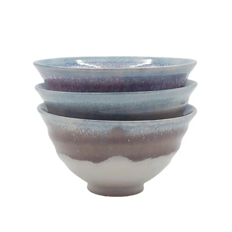 Transitional Glaze Polar Lights Style Pottery Glaze Business Gift Ceramic Bowl