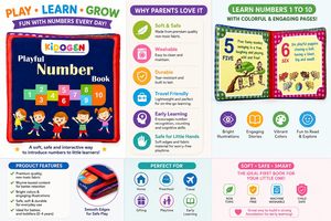 Libro de Aprendizaje de Números en Tela para Niños |   Libro de Actividades de Conteo con Tela Suave |   Juguete Interactivo de Aprendizaje Sensorial para Niños Pequeños - Product Image 5
