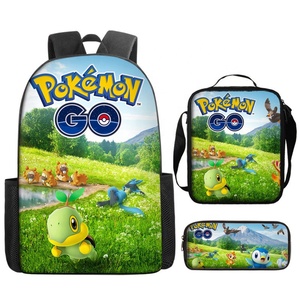 Sac à dos scolaire Pika trois pièces en tissu Oxford, motif dessin animé, nouvelle génération - Product Image 2