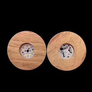 Nuovo arrivo USB luce notturna moderna lampada rotonda in legno <span class=keywords><strong>con</strong></span> sfera di cristallo portatile per uso domestico porta batteria AAA - Product Image 5