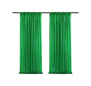 Rideaux occultants en velours polyester de style européen de luxe avec œillets pour la décoration du salon, vert - Product Image 1