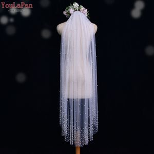 Yapan V10-1.5 लोकप्रिय मोती घूंघट 150 सेमी लंबे वाल्ट्ज उच्च गुणवत्ता वाले तुले ब्राइडल घूंघट के साथ कंघी हाथी शादी के घूंघट के साथ - Product Image 3