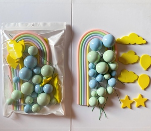 Decorazione per <span class=keywords><strong>Torta</strong></span> Arcobaleno Fai-da-Te <span class=keywords><strong>con</strong></span> <span class=keywords><strong>Palloncini</strong></span> e Palline di Schiuma per Baby Shower, Compleanno, Anniversario, Forniture per Decorazioni Torte Colorate - Product Image 4