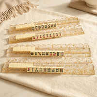 Support de Mahjong Portable et Durable en Acrylique Doré de 20 Pouces, Écologique, Étanche, avec Règle de Rangée et Haute Transparence – Accessoires de Mahjong