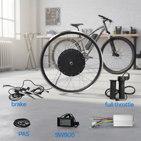 Kit de conversion vélo électrique Mtx Wheel 48V 52V 60V 72V 1000W avec contrôleur intelligent, moteur de moyeu avant LED et poignée de guidon rotative