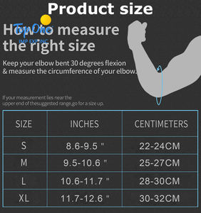La mejor calidad de punto transpirable bádminton codo manga Brace entrenamiento ejercicio soporte para aliviar el dolor - Product Image 5