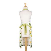 Tablier de cuisine sans manches en coton doux, réglable, jetable, respirant, lavable, personnalisable, imprimé citron, tendance