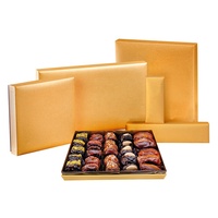 Boîte-cadeau de luxe avec pompon en or, emballage en carton, pour Ramadan, noix, chocolat, date, haute qualité