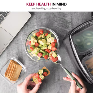 Boîtes de conservation en verre borosilicate, boîtes à lunch bento sans BPA, ensemble de récipients en verre pour la préparation des repas avec couvercles - Product Image 6