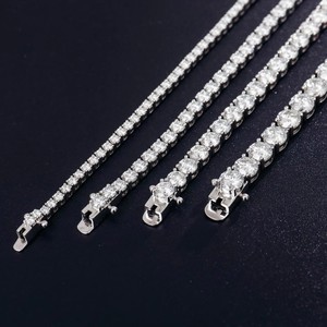 Pulsera de Moissanita Tipo Tenis 2mm 3mm 4mm 5mm 6mm Iced Out Plata 925 Pulsera de Diamantes de Moissanita para Hombre - Product Image 2