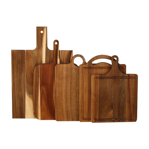 Tabla de cortar rectangular de madera de acacia con asa, juego de tablas de picar para cocina doméstica - Product Image 1