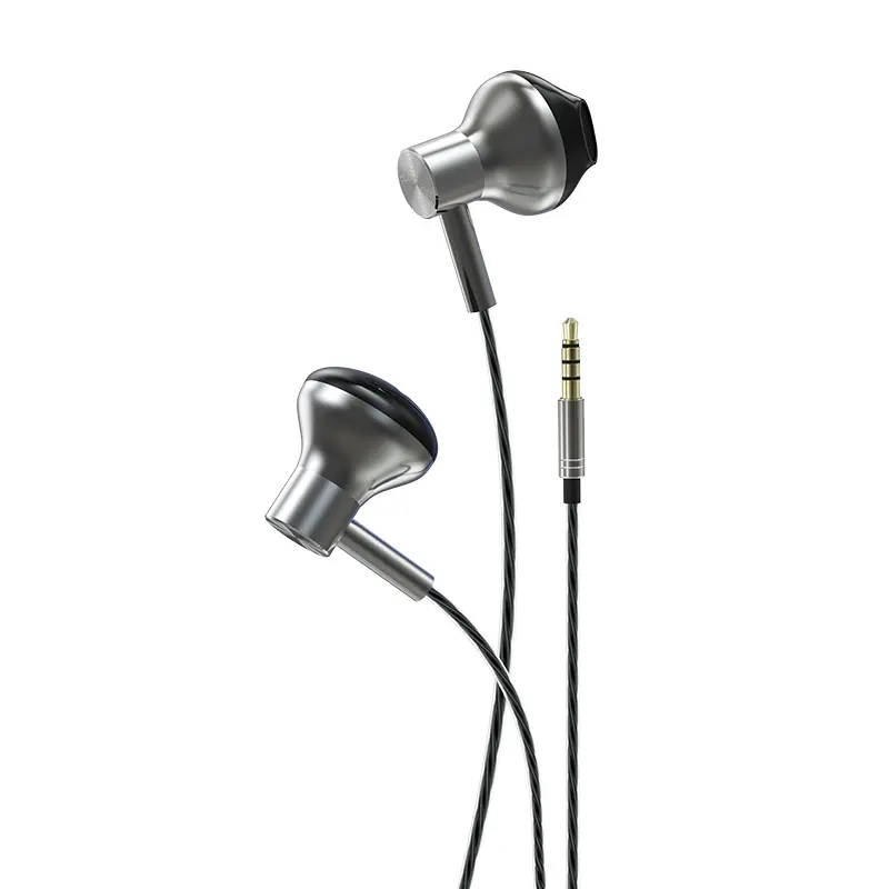 Devia Logam 3.5Mm In-Ear Garis Kontrol Kabel Earphone dengan Remote dan Mic Auriculares Con Kabel