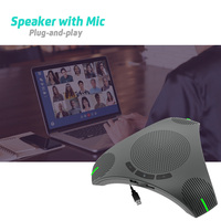 Microphone et haut-parleur de conférence de bureau portables miniatures avec voyant LED, adaptés aux petites réunions