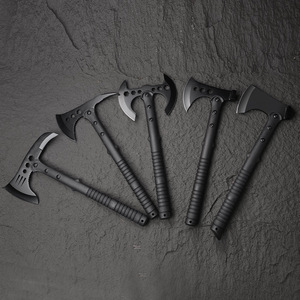Hache de survie multi-outils de haute qualité pour l'extérieur, hache en acier au carbone, manche en plastique nylon, hache en acier Damas pour le camping et la coupe - Product Image 1