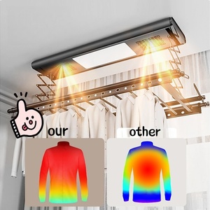 Intelligent remote control telescopic pole lifting balcony household lighting dual <b>drying</b> electric <b>drying</b> <b>rack</b> - Product Image 2
