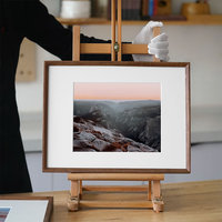 Cadre de peinture de mariage en bois massif personnalisé avec un design rectangulaire monté en alliage de fer pour la décoration et l'affichage à domicile