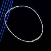 Collier Chaîne Tennis en Moissanite Taille Graduée 0.5ct 5mm avec Argent Sterling 925 Véritable, Longueur 15"-24", Polyvalent pour Femmes