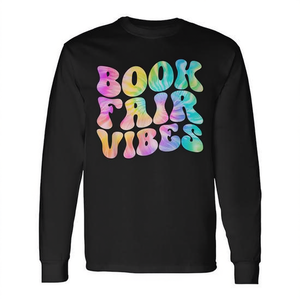 Book Fair Vibes Tie Dye T-shirt à manches longues School Reading Nostalgic - Product Image 2