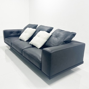 Vendite calde semplici 2 persone quadro in legno piccolo divano Chaise bianco tessuto sedia divano divano divano - Product Image 4