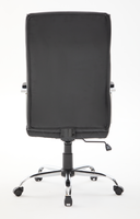 Chaise de bureau ergonomique de direction en cuir PU, dossier haut, inclinable, siège pivotant, hauteur réglable, base en acier chromé