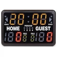 Produk baru papan skor basket Multisport dengan 24 Timer jam Digital portabel peralatan pencetak bola voli sepak