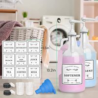 Distributeur vide transparent de liquide de lessive grand récipient en verre de détergent de savon (64oz) bouteille de pompe réutilisable pour détergent