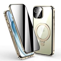 Coque de téléphone magnétique antichoc à design entièrement enveloppant à 360 degrés, usinée CNC, pour iPhone 14-17