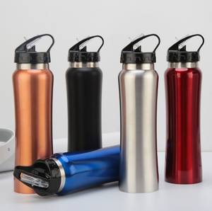 ขวดน้ำสแตนเลสแบบผนังเดียว ขนาด 500 มล. 750 มล. 1 ลิตร 304 สำหรับเล่นกีฬา  พร้อมหลอดดูด  รับสกรีนโลโก้ - Product Image 2