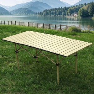 Portable <b>Outdoor</b> <b>Folding</b> <b>Table</b> Rectangular Carbon Steel 50-120Cm Camping Use - Product Image 1