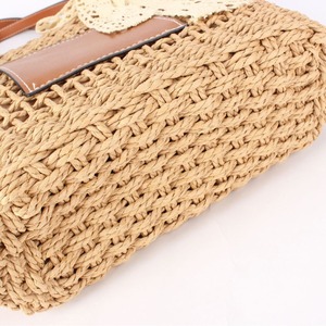 A Generation of New Fashion <b>Square</b> Woven Bow Bag Summer Seaside Holiday Large Capacity Double Root Women's Tanjing - Product Image 2
