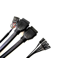 Placa de circuito de PC PCB, 4 puertos USB 3,0, Cable de Audio, interruptor de alimentación LED de reinicio, 4 x USB tipo A, Unidad de conector
