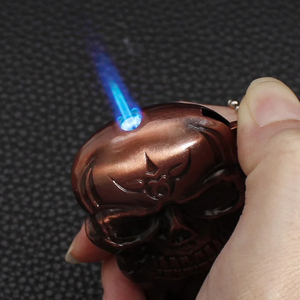 Iskelet çakmak değiştirilebilir Jet rüzgara dayanıklı çakmak bütan için kilitlenebilir puro çakmak ile doldurulabilir barbekü çakmaklar için mumlar - Product Image 2