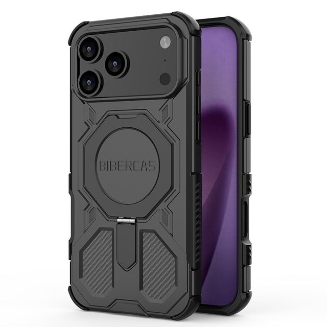 2025 New Premium Designer Shockproof Phone Case with Durable Metal Kickstand for iPhone 17 Pro Max Air Luxury Fashionable Cover