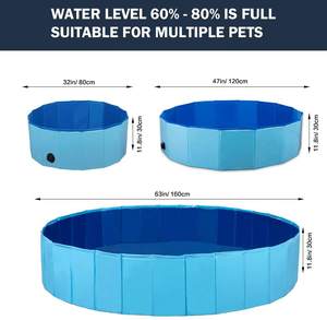 <span class=keywords><strong>Piscina</strong></span> plegable de pvc <span class=keywords><strong>para</strong></span> <span class=keywords><strong>perros</strong></span> y gatos, lavable, grande, 80x20cm, color azul y rojo - Product Image 4