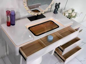 Solid wood <b>dressing</b> <b>table</b> with <b>mirror</b> lighting and drawer cabinet with Bedroom furniture for makeup <b>vanity</b> with storage drawers - Product Image 5