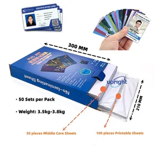 Feuille de plastique d'impression jet d'encre brillante et mate de taille A4 droite feuille de PVC en plastique rigide pour carte d'identité