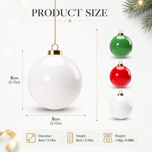 Festive Christmas <b>Bauble</b> Fine Bone China <b>Ceramic</b> Hanging Decorated Balls Decoration Xmas Tree Ornament - Product Image 3
