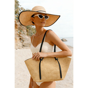 <span class=keywords><strong>Sac</strong></span> fourre-tout de plage en jonc de mer tressé, grande capacité, couleur unie, personnalisable, style mexicain, pour femme, nouveau modèle - Product Image 1