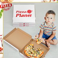 Boîte à pizza en carton ondulé de 16 pouces avec logo personnalisé imprimé, matériaux recyclés, imperméable, gaufrage, pour la livraison de pizzas