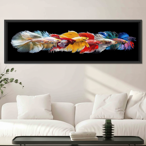Vibrant Betta Fish Art Deco Panel Print Abstract Glass Wall Art Hanging Clear <b>Framed</b> <b>Canvas</b> - Product Image 3
