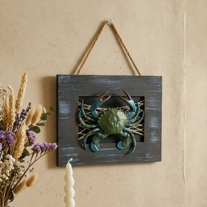 Mediterranean Style Wooden 3D Lobster <b>Wall</b> Hanging Home Decor <b>Framed</b> Red Ocean Theme - Product Image 2