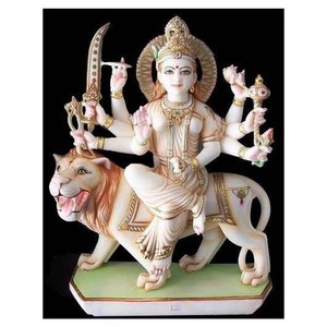 Adorable déesse Durga Mata Moorti en marbre, fabriquée à la main - Product Image 1