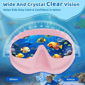 <span class=keywords><strong>Gafas</strong></span> de natación para niños con <span class=keywords><strong>cubierta</strong></span> para la nariz, vista amplia, antivaho, protección UV, para niños y niñas de 3 a 14 años - Product Image 4