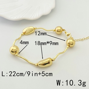 New bãi biển mạ vàng đồng trống bead và ống Bar xen kẽ bóng hạt vòng cổ và vòng đeo tay trang sức <span class=keywords><strong>Set</strong></span> - Product Image 6