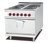 Cuisine commerciale 4 plaques électriques cuisinière en acier inoxydable cuisinière intégrée tous les fours avec 4 plaques chauffantes et four