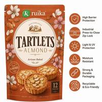 Sachet d'emballage alimentaire personnalisé refermable à fond plat pour biscuits, snacks, bonbons, noix, fruits secs – Pochette en plastique
